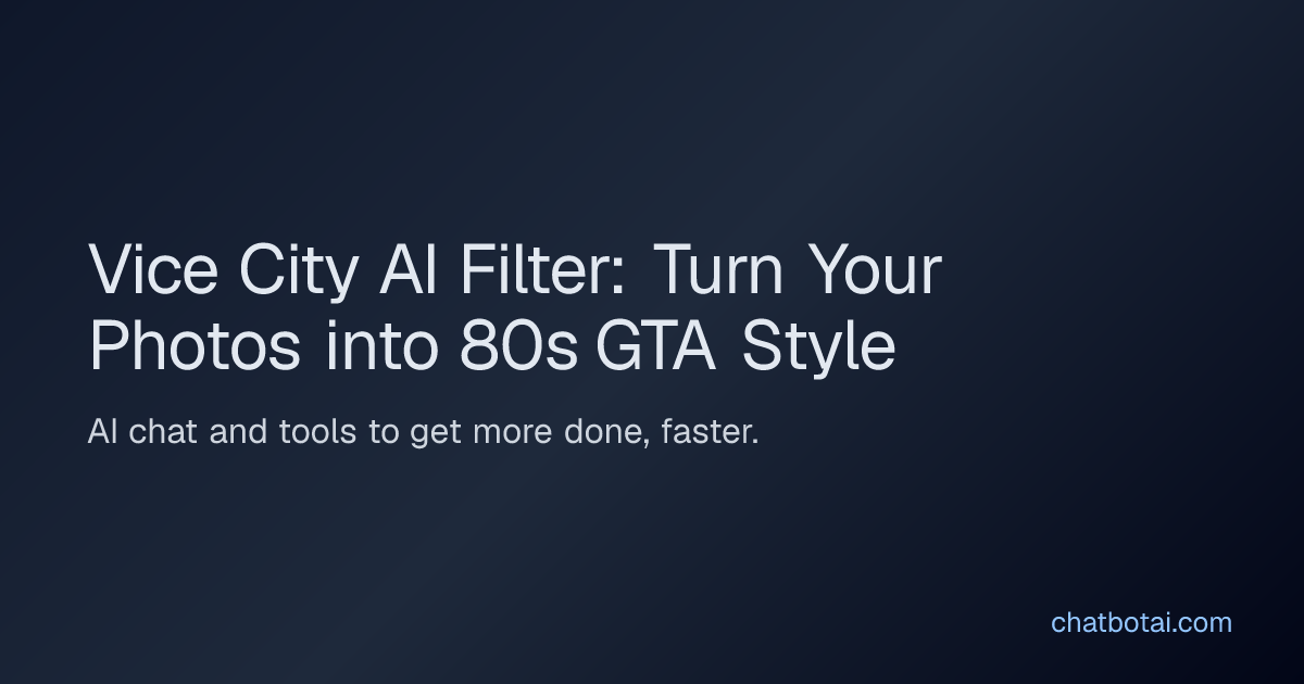 Vice City AI Filter: Turn Your Photos into 80s GTA Style